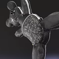 Black Bear Shaped Bag With X Eyes Patterned Shorts And Colorful Tag