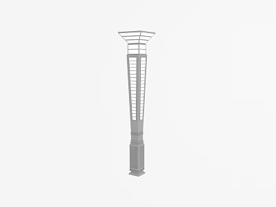 Modern Outdoor Light With Tall Metal Post And Lattice Design For Garden Pathway Decoration 3d model