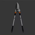 Heavy Duty Long Handled Lopper Hardware Tool with Silver Black Handle and Orange Accents