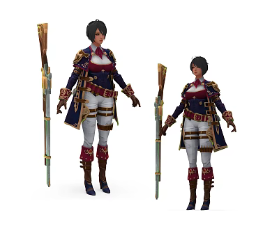 Modern Game Character Anime Girl Doll 3d model