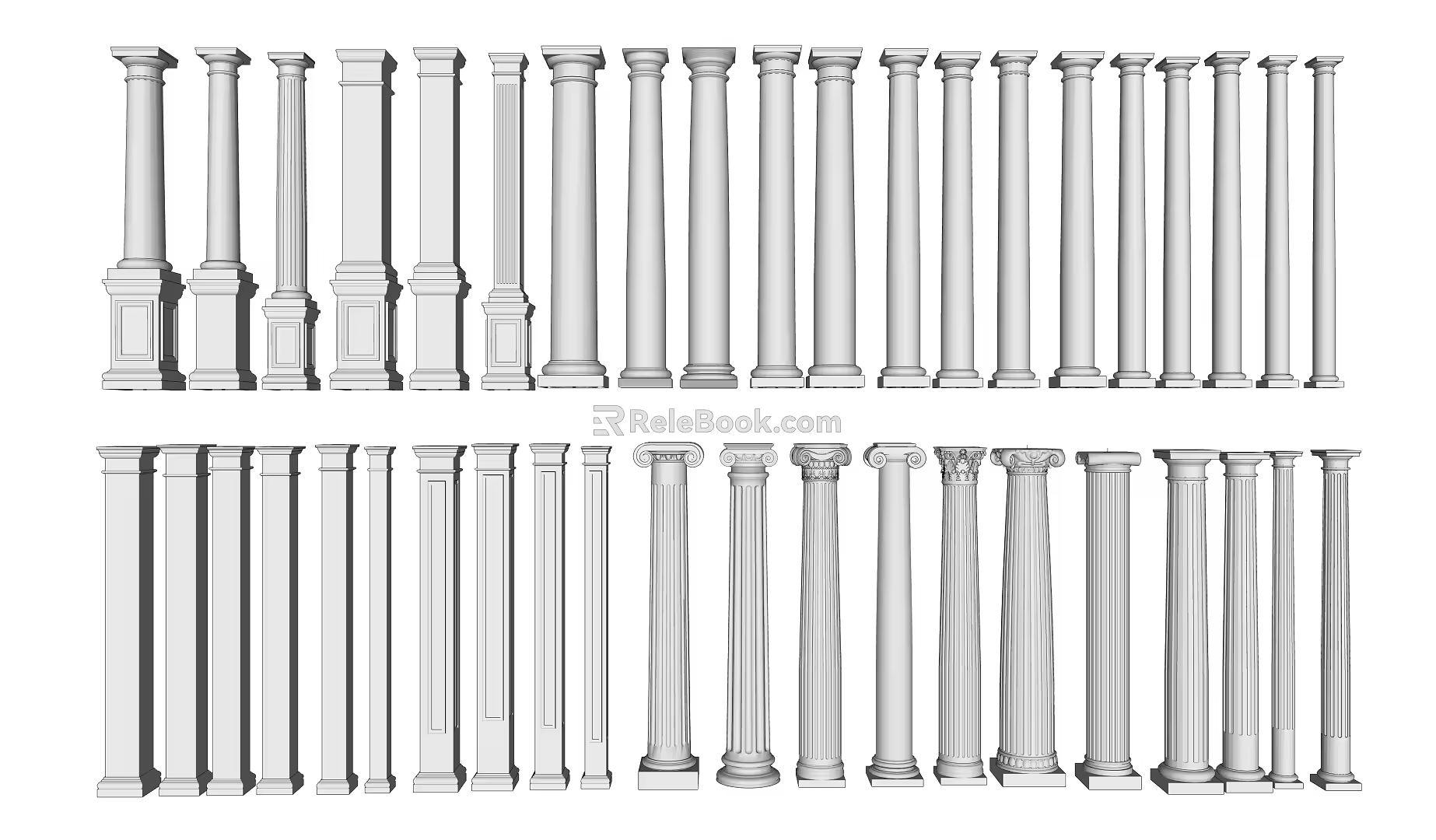 European Roman column Roman column stigma column foundation Roman column 3d model