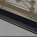 Golden Molecular Structure Model With Spheres Connecting Rods And Black Gold Base