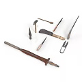Vintage Hand Tools Collection With Knives Chisels Spoons Clamps And Hammers