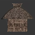 Traditional Thatched Roof Cottage With Rustic Wooden Structure And Small Exterior Design