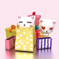 Cute Cartoon Cats Surrounded By Colorful Shopping Bags And Gift Boxes