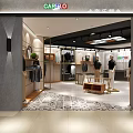 Modern Clothing Store Interior With Fashion Apparel Displays And Lighting Fixtures
