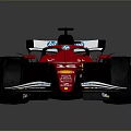 Red Formula 1 Racing Car Featuring Shell Logo Number 55 Black Tires And Red Rims