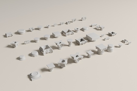 European-style stigma building components 3d model