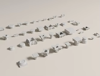 European-style stigma building components 3d model