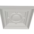 Square Ceiling Design With Circular Light Strip And Decorative Trim In White Tone