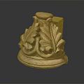 Detailed Hand Carved Ornamental Stone Sculpture With Leaf And Scroll Design