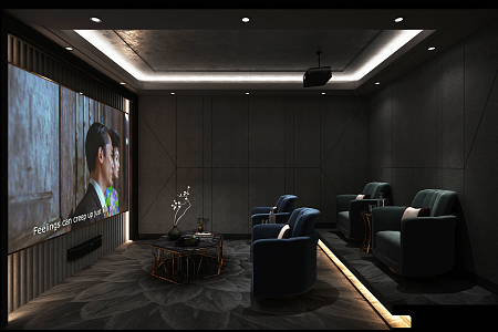 Light Luxury AV Room 3d model