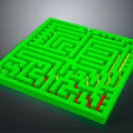 Green Maze Household Puzzle Toy With Intricate Path And Square Design