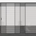Modern Sliding Glass Doors with Black Frame in Contemporary Interior Design