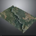 Modern Satellite Terrain Map Showing Green Vegetation River And Diverse Regions