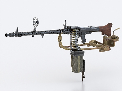 MG34 Machine Gun Light Machine Gun Machine Gun World War II Machine Gun 3d model