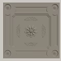 French Gypsum Carved Ceiling Light Plate Corner Angle Gypsum 3d model