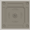 French Gypsum Carved Ceiling Ceiling Ceiling Light Plate Corner Angle Gypsum 3d model