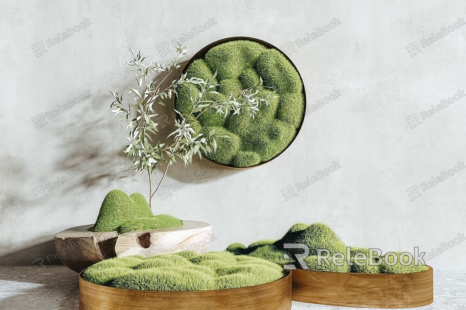 Modern Potted Moss Plant Potted Combination Creative Moss Wall Decoration Pendant Combination Plant Moss Decoration model