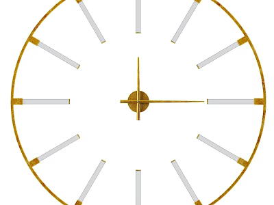Minimalist Modern Wall Clock With Gold Frame And White Hour Markers Design 3d model