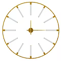 Minimalist Modern Wall Clock With Gold Frame And White Hour Markers Design