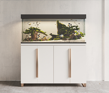 Light Luxury Fish Tank Waterscape Fish Tank 3d model