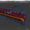 Maroon And Yellow Striped Electric Train Featuring Pantograph And Number 4023