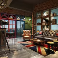 Modern Hair Salon Interior Design With Styling Chairs Wooden Furniture TV Screens And Pendant Lights