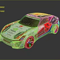Muddy Rally Car With Red White Black Livery And Sponsor Logos