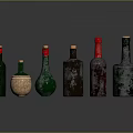 Decorative Glass Bottles With Various Shapes And Different Colors For Home Decor