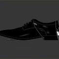 Classic Black Laced Leather Shoes With Yellow Interior And Hanging Tag