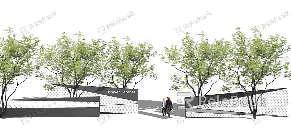 modern landscape wall model