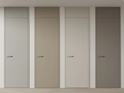 Sleek Interior Swing Doors In Various Colors With Wooden And Solid Finishes 3d model