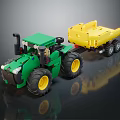 Lego Green Tractor With Yellow Trailer Building Blocks Toy Set