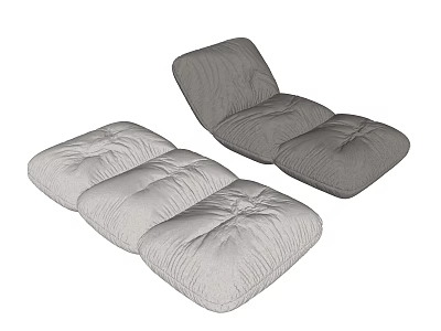 Gray Lazy Sofa Set With Soft Cushioned Seats And Detachable Backrest Parts 3d model