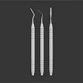 Professional Stainless Steel Dental Tools With Spiral Handles And Fine Tips