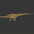 Yellow Spotted Long Neck Dinosaur Standing On Dark Background With Realistic 3D Model Details