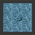 Modern Wood And Stone Pool Design Featuring Textured Stone Bottom And Circular Accent