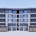 Modern Townhouse Exterior Design With Multi Storey Glass Windows And Sleek Facade
