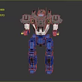 Game Movie Character Gray Upper Body Blue Legs Detailed Mech Robot With Armor Design