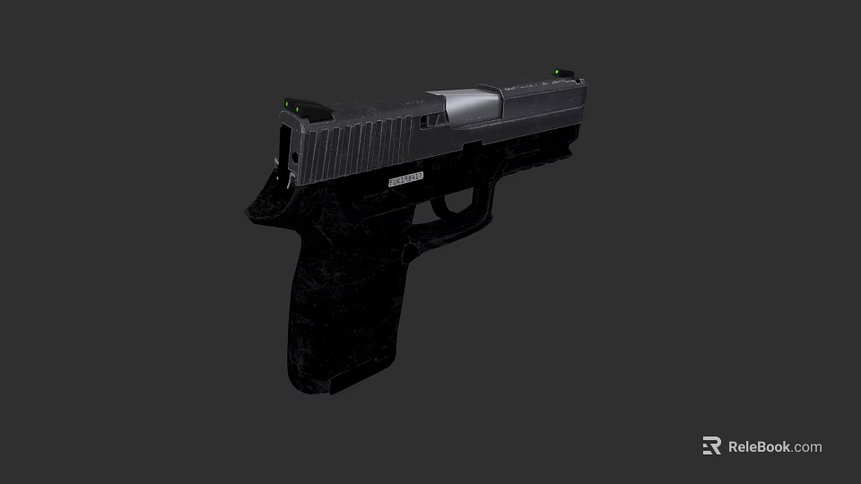 Modern Black Tactical Pistol With Ergonomic Grip And Metal Barrel Design 3d model 
