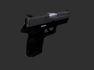 Modern Black Tactical Pistol With Ergonomic Grip And Metal Barrel Design 3d model