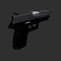 Modern Black Tactical Pistol With Ergonomic Grip And Metal Barrel Design