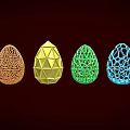 Children Decorative Colorful Hollow Eggs With Intricate Patterns For Easter Activities 3d model
