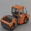 Orange Heavy Duty Road Roller Construction Equipment With Dual Drums And Cab