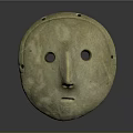 Traditional Decorative Stone Facial Mask with Handcrafted Rough Texture as Ethnic Clothing Accessory