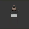 3D Model of Industrial Equipment With Red Drum White Sink Metal Stand and Small Components