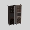 Modern Wine Cabinet With Dark And Light Wood Design Wine Bottle Racks Glass Door