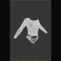 Stylish Gray Long Sleeve Bodysuit Featuring Cutout Waist And Patterned Detail