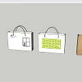 Various Designed Cups With Colorful Patterns Alongside Shopping Bags